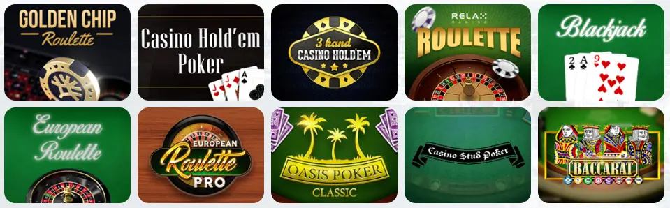 Table games at Leovegas Casino